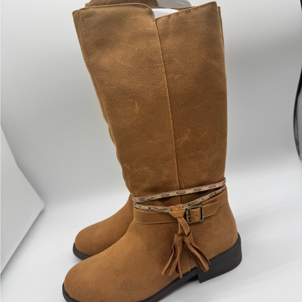 Girls Chestnut Riding Boots Memory Foam Size 3 - Picture 2 of 5